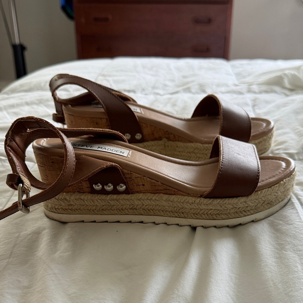 Steve Madden Tan Espadrille Sandals